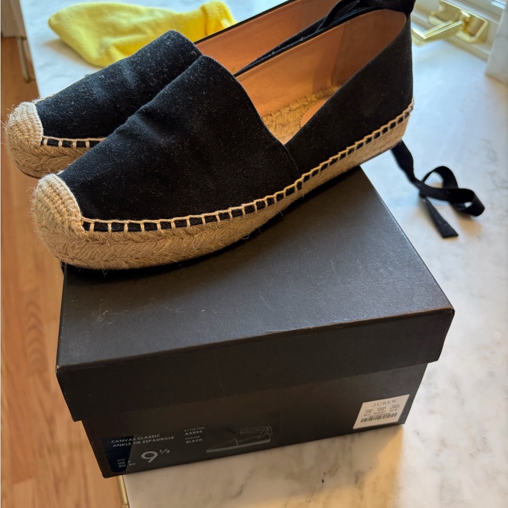 J. Crew Black Espadrille Flats